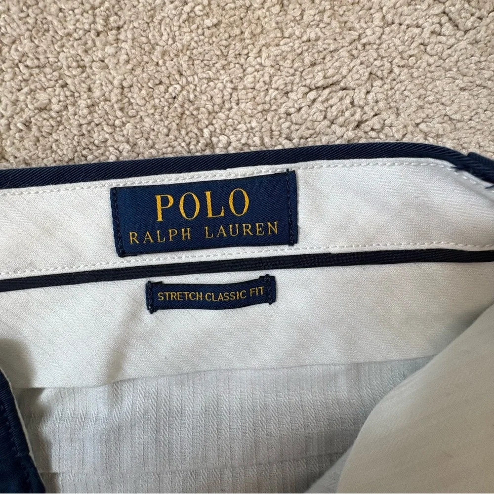 Polo by Ralph Lauren Navy Blue White Logo Men's Shorts EUC - Picture 5 of 9